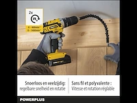 Powerplus accu klopboormachine powx00840 3 in 1: boren hamerboren en schroeven 20 v incl. 2 accu's 2.0 ah en 1 lader 53 accessoires - afbeelding 2 van  3
