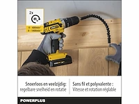 Powerplus accu klopboormachine powx00840-3 in 1 incl. 2 accu's 2.0 ah en 1 lader, 53 accessoires - afbeelding 2 van  4