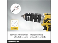 Powerplus accu klopboormachine powx00840-3 in 1 incl. 2 accu's 2.0 ah en 1 lader, 53 accessoires - afbeelding 3 van  4