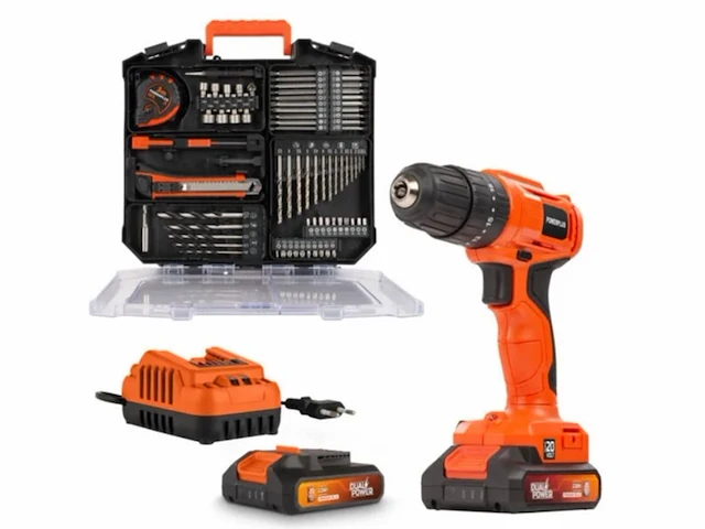 Powerplus dual power powdpo1150 geborsteld schroef klopboormachine 20v incl. 2 batterijen 20v 2.0ah en lader - afbeelding 1 van  1
