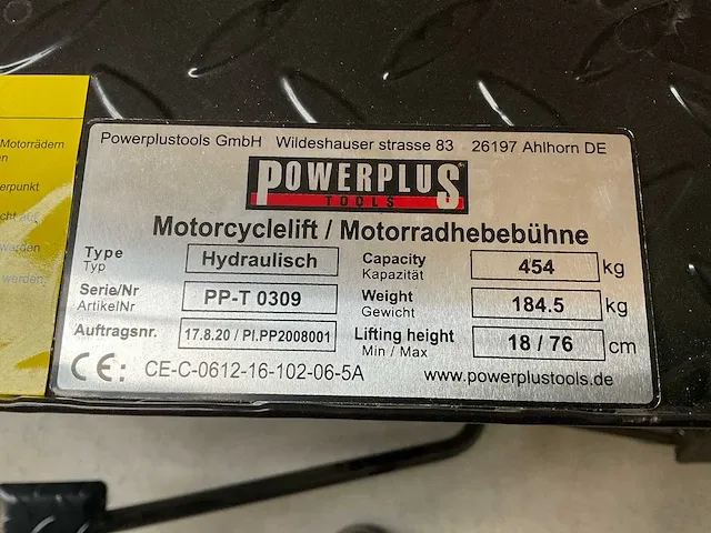 Powerplus motor heftafel met wielklem - afbeelding 8 van  8
