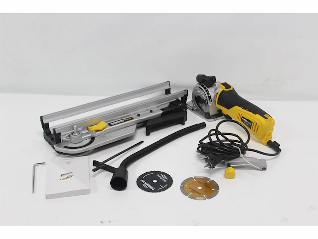 Powerplus powx1365mb minicirkelzaag 600w gereedschap 89mm laser verstekbasis met 3 acc - afbeelding 3 van  4