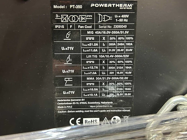Powertherm - pt-350 - mig lasapparaat - afbeelding 5 van  5