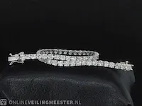 Prachtige witgouden tennis armband met 52 diamanten 5.25 ct (gecertificeerd) - nieuw - afbeelding 1 van  8