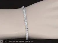 Prachtige witgouden tennis armband met 52 diamanten 5.25 ct (gecertificeerd) - nieuw - afbeelding 2 van  8