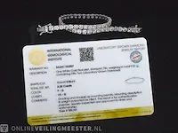 Prachtige witgouden tennis armband met 52 diamanten 5.25 ct (gecertificeerd) - nieuw - afbeelding 3 van  8
