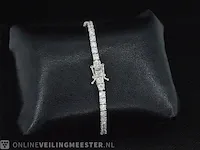 Prachtige witgouden tennis armband met 52 diamanten 5.25 ct (gecertificeerd) - nieuw - afbeelding 5 van  8