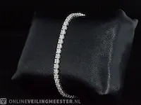 Prachtige witgouden tennis armband met 52 diamanten 5.25 ct (gecertificeerd) - nieuw - afbeelding 7 van  8