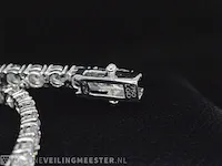 Prachtige witgouden tennis armband met 52 diamanten 5.25 ct (gecertificeerd) - nieuw - afbeelding 8 van  8