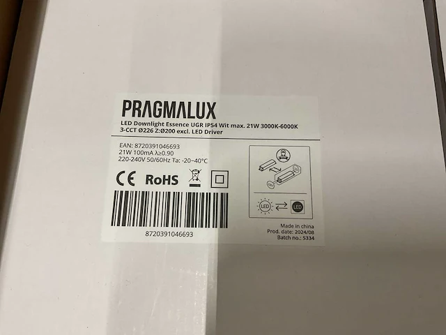 Pragmalux essence ugr led inbouw downlighter (5x) - afbeelding 4 van  4