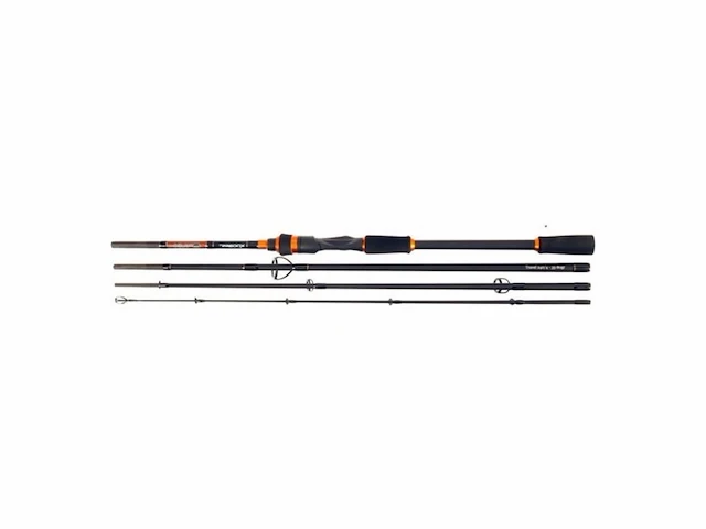 Predox kuro travel 240 hengel werphengel werpgewicht 35-80g - 2.40 meter - 2-delig zwart en oranje - afbeelding 1 van  1