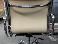 Premium eames ea217 bureaustoel in ivoor wit leer, ivoor wit, bouwjaar 2022 - afbeelding 6 van  9