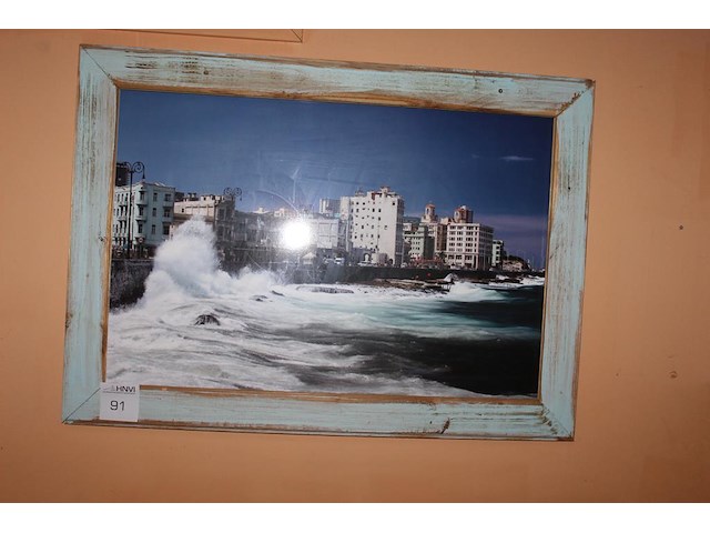 Prent in lijst. afmeting 95 x 70 cm. - afbeelding 1 van  2