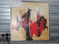 Prent in lijst gesigneerd rieky damen. afmeting 73 x 73 cm. - afbeelding 1 van  2