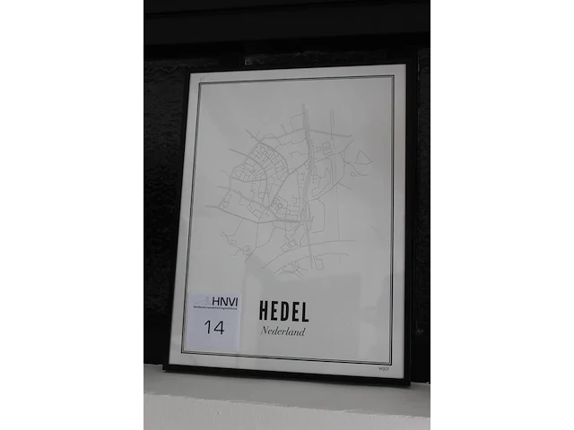 Prent in lijst "hedel" afm. 31 x 41 cm. - afbeelding 2 van  2