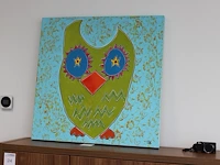 Prent op doek, gesigneerd dd. afmeting 80 x80 cm - afbeelding 1 van  2