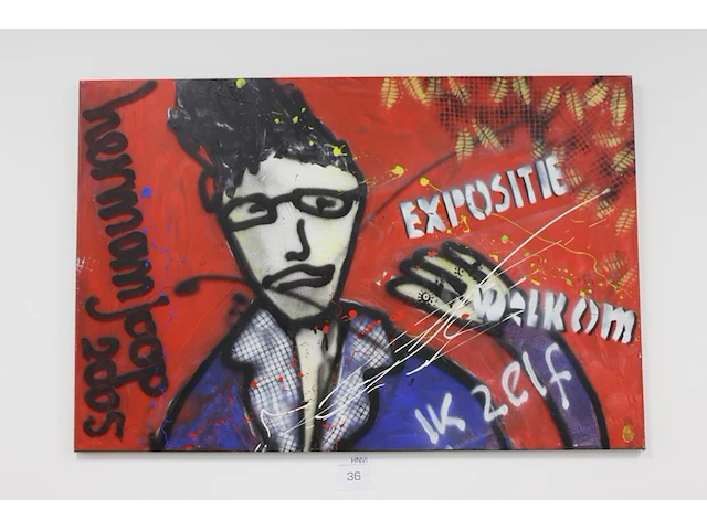 Prent op doek herman joop 2005. afmeting 120 x 80 cm. - afbeelding 1 van  2