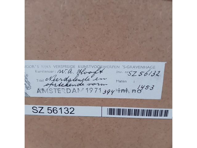 Prent, w.a. hooft, neerdalende en opstekende vorm, 1970 - afbeelding 8 van  8