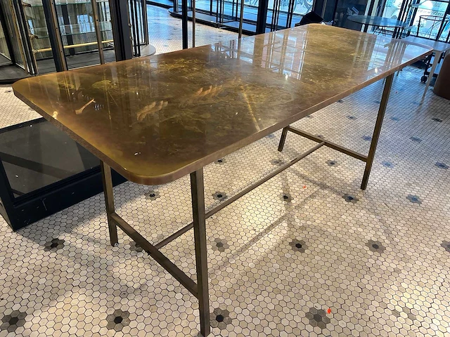 Presentatietafel met messing bovenblad - afbeelding 2 van  7