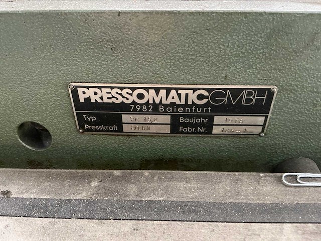 Pressomatic - pc 15.2 - c-frame press - 1973 - afbeelding 4 van  6