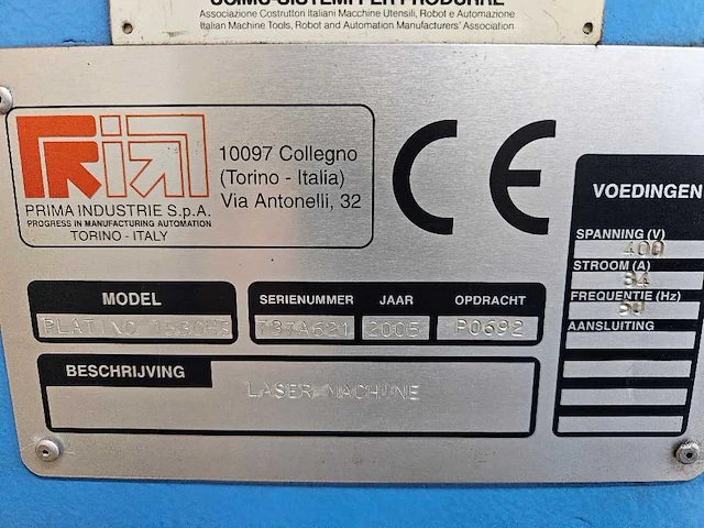 Prima power - platino 1530 hs - laser cutting machine - 2005 - afbeelding 8 van  13