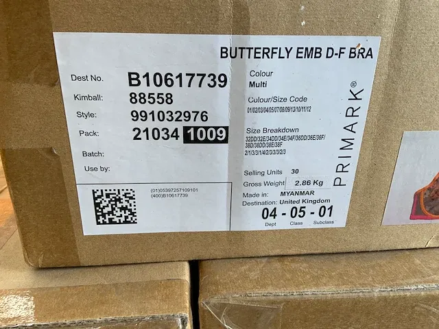 Primark butterfly emb d-f bra bh ( 810x) - afbeelding 3 van  3