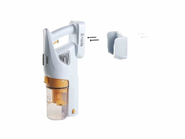 Primo pr500sv steelstofzuiger draadloos 3-in-1 zonder zak -hepa filter - wit/peach - afbeelding 3 van  6
