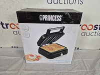 Princess 132398 wafelijzer - 2 belgische wafels - 4x7 - regelbare thermostaat - anti aanbaklaag - hoog vermogen - 1500 watt - 26 x 22 cm - belgisch wafelijzer deluxe - zwart - afbeelding 2 van  2