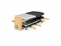 Princess 162955 raclette en steengrill pure 8 bamboe 1300w zwart, grijs, hout - afbeelding 1 van  5