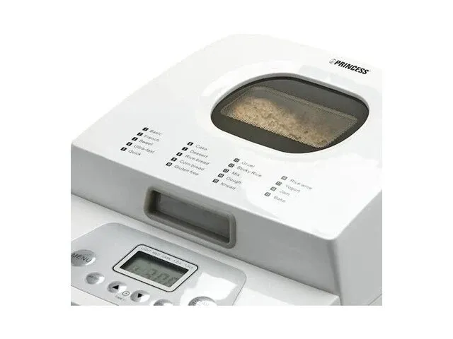 Princess deluxe broodbakmachine - 19 voorgeprogrammeerde bakprogramma's- rvs/wit princess - afbeelding 4 van  5
