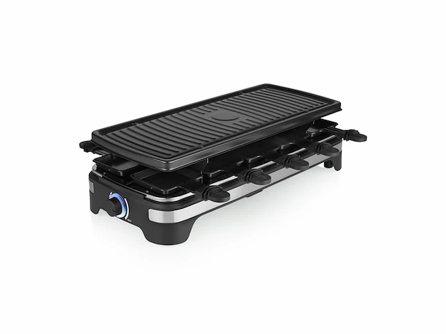 Princess gourmetstel xl raclette 10 personen grill & bakplaat 2 meter snoer 1500w zwart - afbeelding 1 van  3