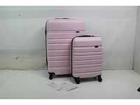 Princess traveller singapore kofferset 2-delig licht roze abs handbagage koffer 34l met grote reiskoffer 84l - afbeelding 1 van  2