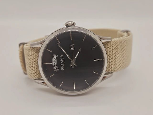 Prisma herenhorloge op navy band - afbeelding 2 van  6
