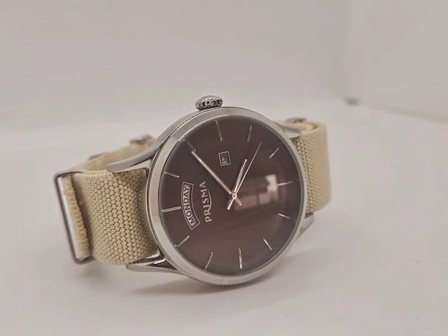 Prisma herenhorloge op navy band - afbeelding 3 van  6