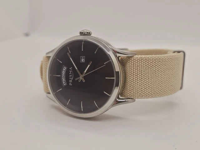 Prisma herenhorloge op navy band - afbeelding 4 van  6