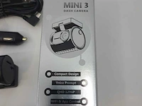 Professionele dashcam kawa, mini 3, qhd 1296p - met voice prompt + wifi & app control - inclusief 32gb sd kaart, accessoires en handleiding - afbeelding 4 van  7