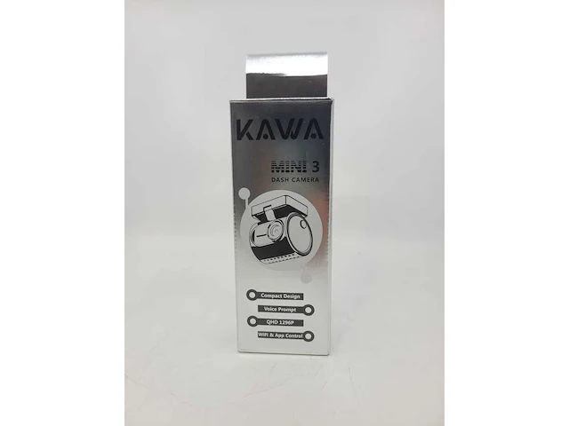Professionele dashcam kawa, mini 3, qhd 1296p - met voice prompt + wifi & app control - inclusief 32gb sd kaart, accessoires en handleiding - afbeelding 6 van  7