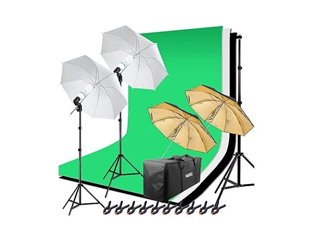 Professionele fotostudio-set - softbox - ringlicht - greenscreen hakutatz® - afbeelding 1 van  3