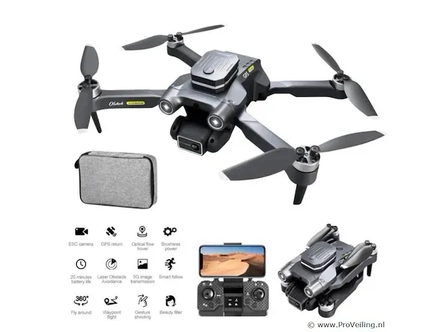 Professionele gps drone met 4k hd camera 5g verbinding en met obstacle avoidance - grijs - afbeelding 4 van  11