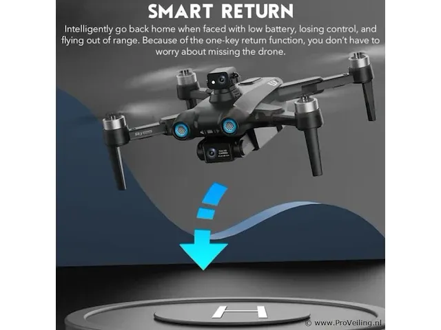Professionele gps drone met 8k hd camera 4k dual-lens 5g verbinding en met obstacle avoidance - zwart - afbeelding 2 van  14