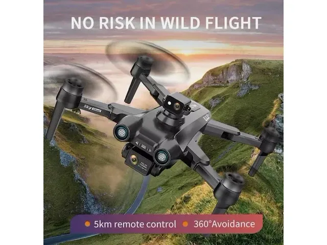 Professionele gps drone met 8k hd camera 4k dual-lens 5g verbinding en met obstacle avoidance - zwart - afbeelding 4 van  14