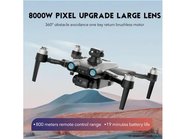 Professionele gps drone met 8k hd camera 4k dual-lens 5g verbinding en met obstacle avoidance - zwart - afbeelding 6 van  14