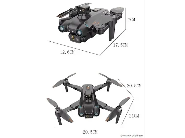 Professionele gps drone met 8k hd camera 4k dual-lens 5g verbinding en met obstacle avoidance - zwart - afbeelding 9 van  14