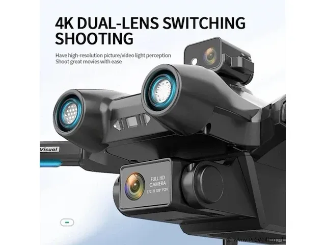 Professionele gps drone met 8k hd camera 4k dual-lens 5g verbinding en met obstacle avoidance - zwart - afbeelding 12 van  14