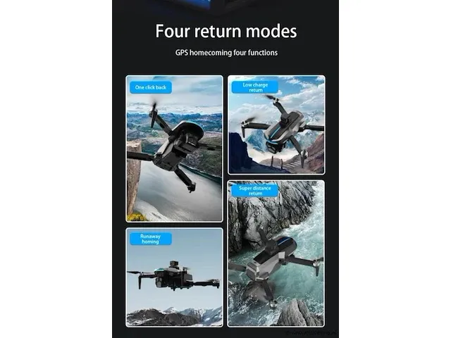 Professionele gps drone met 8k hd camera video 4k 5g verbinding en met obstacle avoidance - zwart - afbeelding 16 van  21