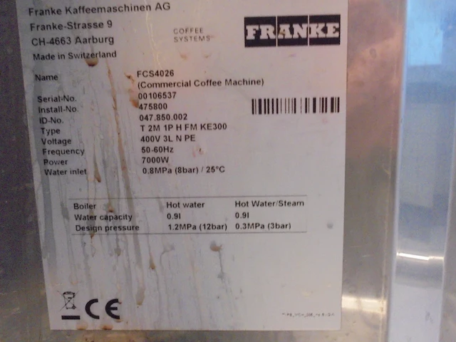 Professionele koffiezeter franke, fcs4026, zwart, 2016 - afbeelding 8 van  9