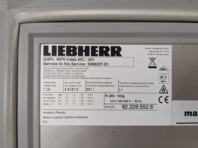 Professionele vriezer, liebherr, ggpv 6570 - afbeelding 5 van  6