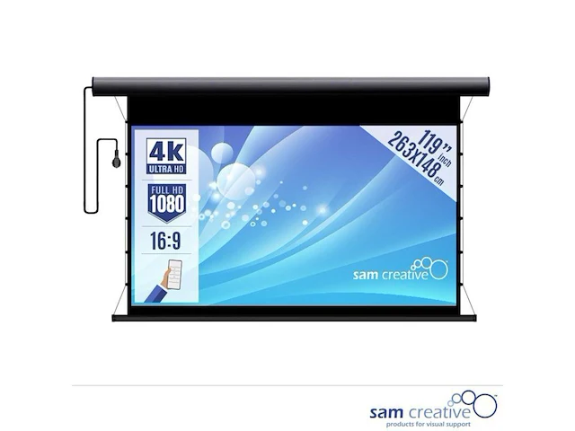 Projectiescherm 4k|uhd elektrisch 263x148 119" sam creative, pshzz263148 - afbeelding 1 van  7