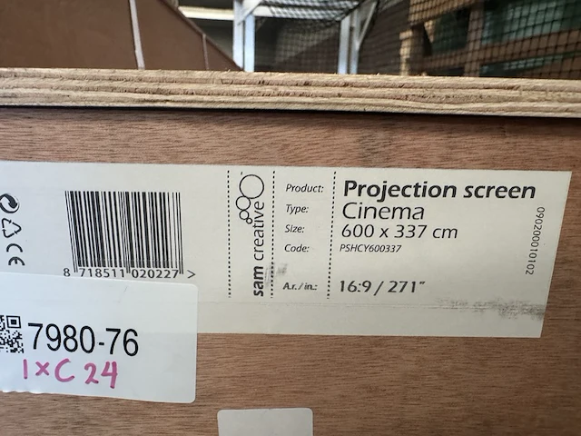 Projectiescherm cinema 4k|uhd 600x337 16:9 271" sam creative, pshcy600337 - afbeelding 5 van  5
