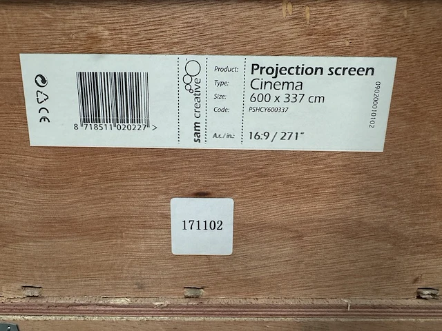 Projectiescherm cinema 4k|uhd 600x337 16:9 271" sam creative, pshcy600337 - afbeelding 4 van  4